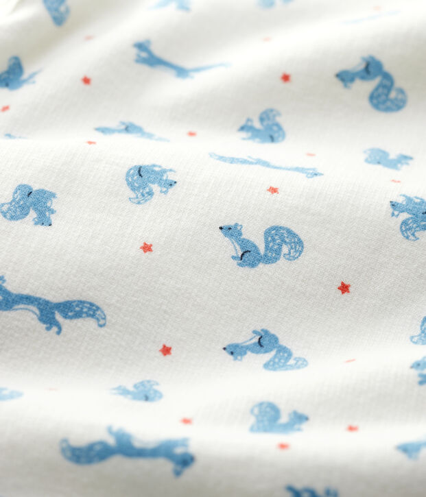 Babypyjama van biologische katoenen molton wit/oranje/multicouleur